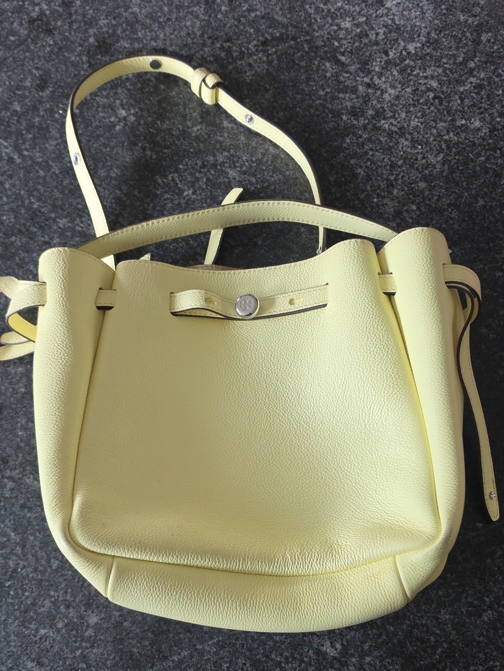 Tory Burch Yellow Pebbled Leather Shoulder/Crossbody Bag
